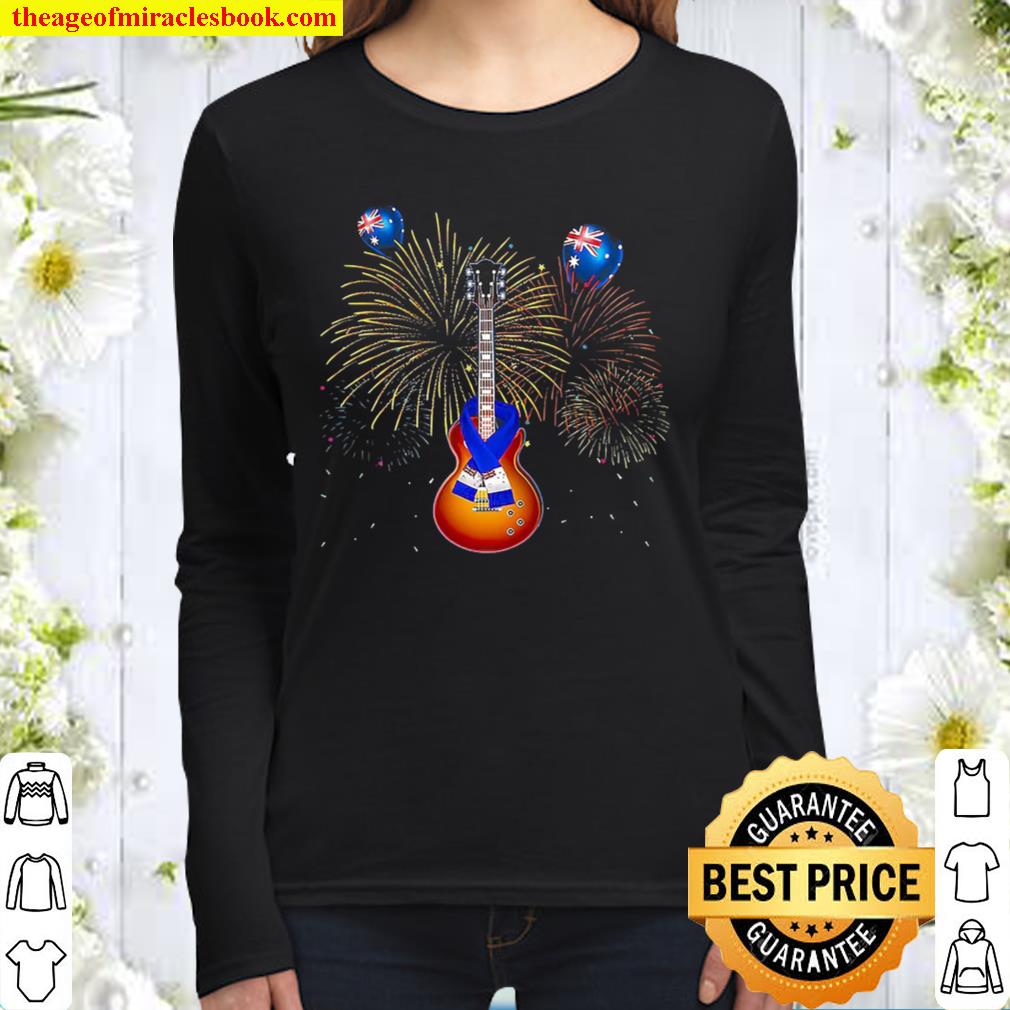 Guitar Firework Australia Independence Women Long Sleeved