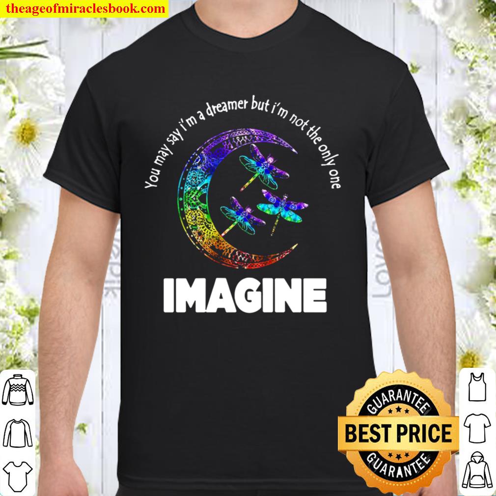 Imagine Colorful Dragonfly Moon Hippie hot Shirt, Hoodie, Long Sleeved, SweatShirt