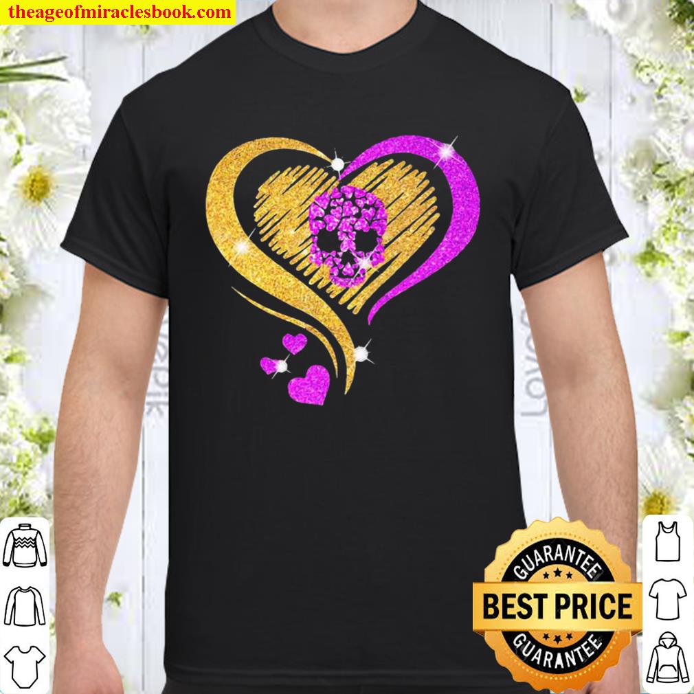 Love Heart Gold Pink Bing Skull limited Shirt, Hoodie, Long Sleeved, SweatShirt Love Heart Gold Pink Bing Skull limited Shirt, Hoodie, Long Sleeved, SweatShirt