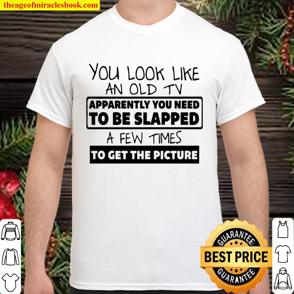 You Look Like An Old Tv Apparently You Need To Be Slapped A Few Times To Get The Picture new Shirt, Hoodie, Long Sleeved, SweatShirt