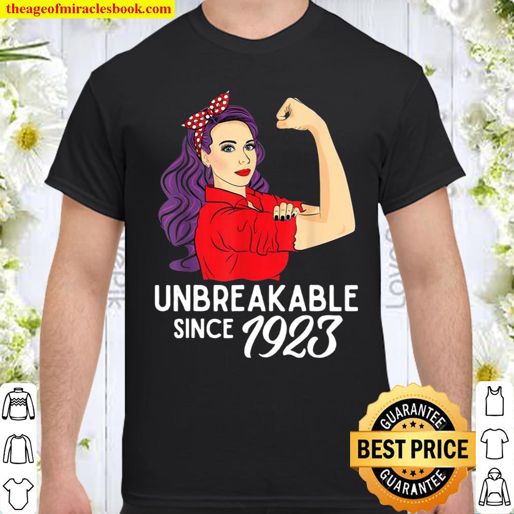 1923 Birthday 98th 98 yo Unbreakable Since 1923 Shirt
