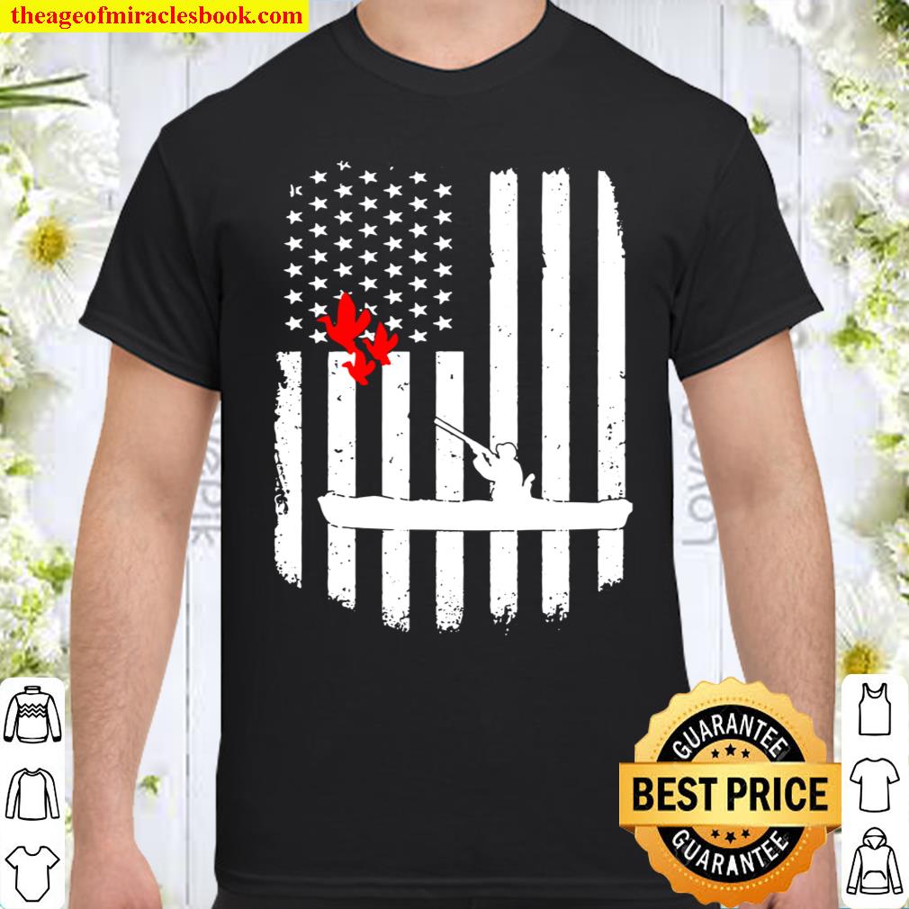 Distressed American Flag Kayak Duck Hunting Duck Hunting Lov Shirt