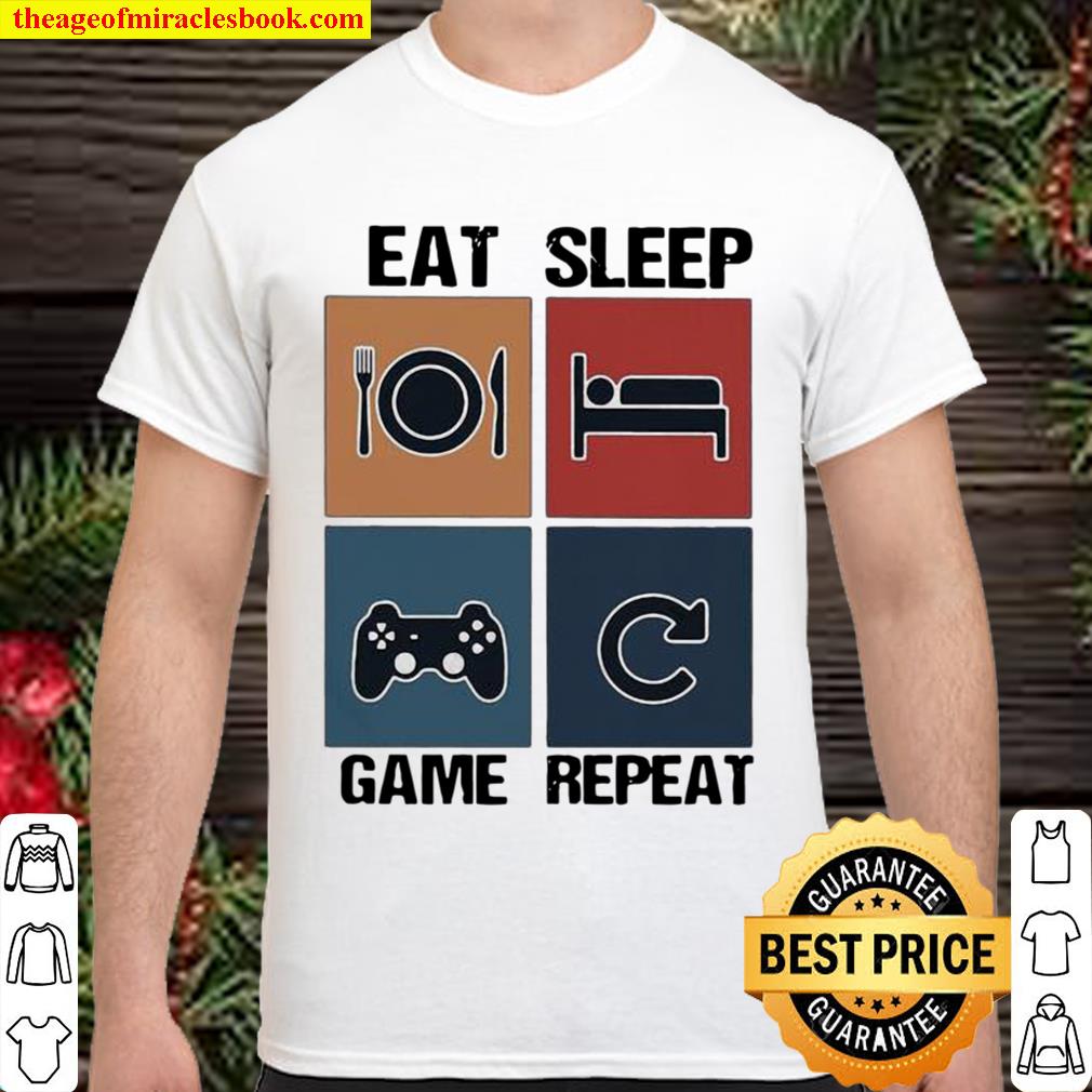 Eat Sleep Game Repeat Vintage limited Shirt, Hoodie, Long Sleeved, SweatShirt