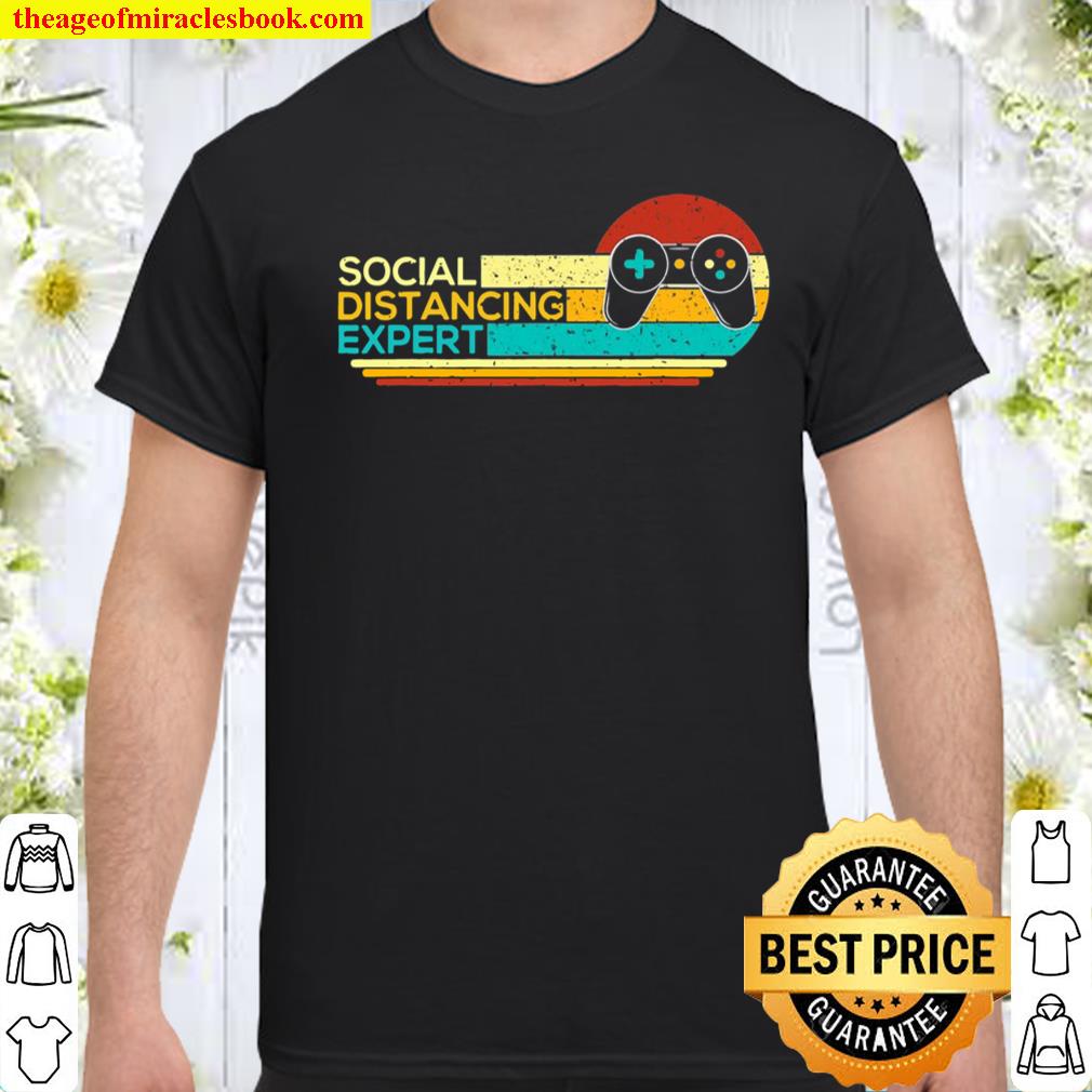 Social Distancing Expert Funny Gaming Vintage Video Gamer shirt