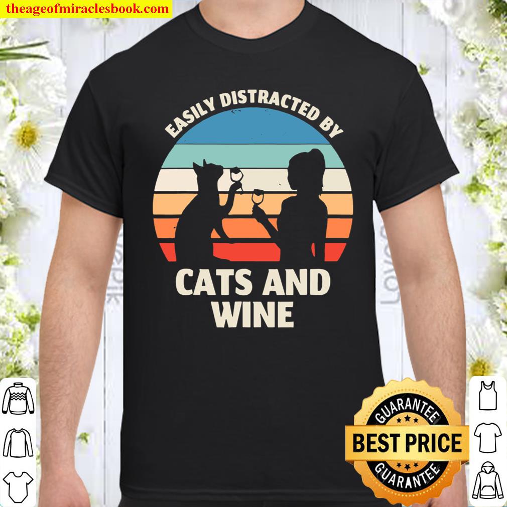 TShirt with German Text `Slightly Distributed by Cats and Wine’ Shirt