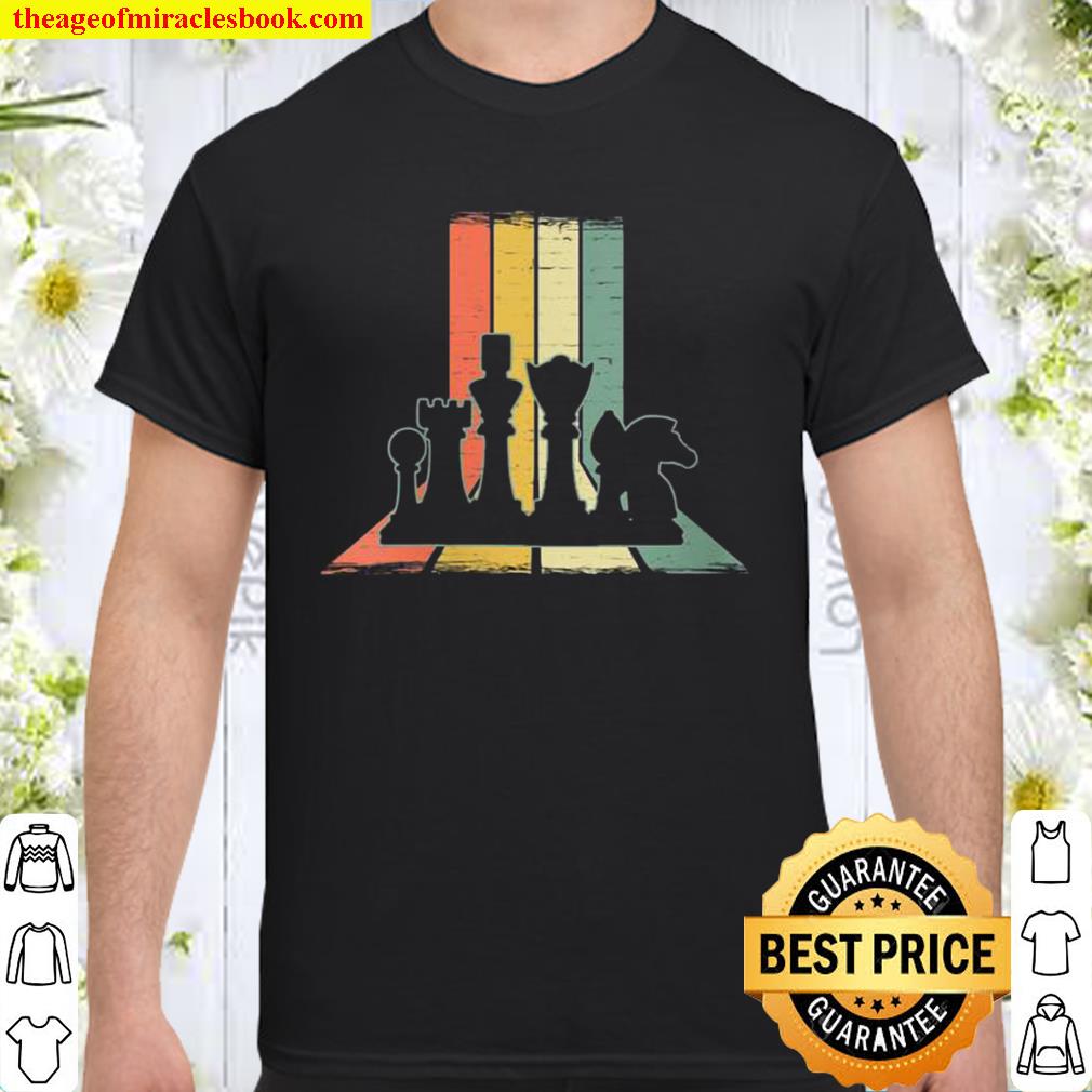 Womens Vintage Chess Player Retro Sunset Design Chess Pieces 2021 Shirt, Hoodie, Long Sleeved, SweatShirt