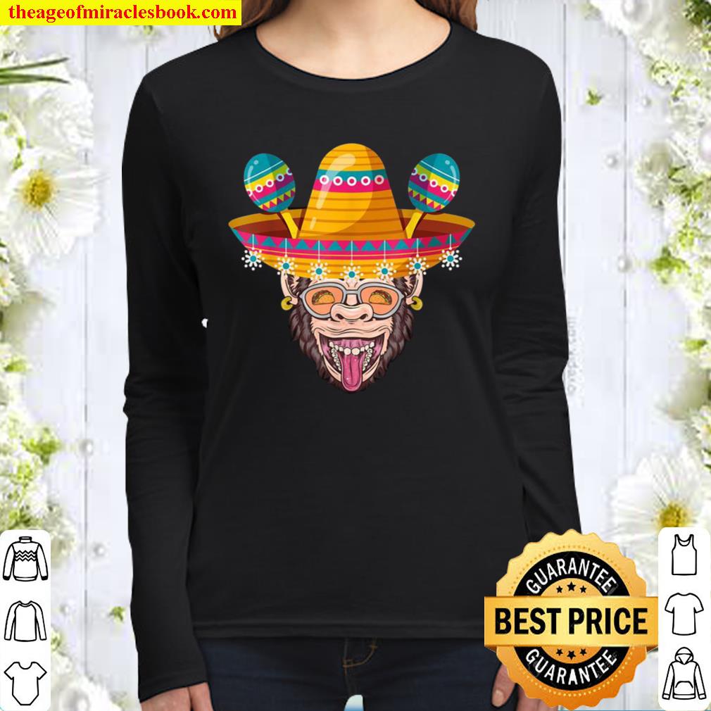 Monkey Cinco De Mayo Monkey Women Long Sleeved