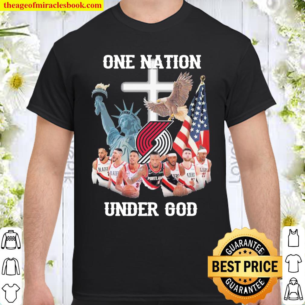 Portland Trail Blazers One Nation Under God Signatures Shirt