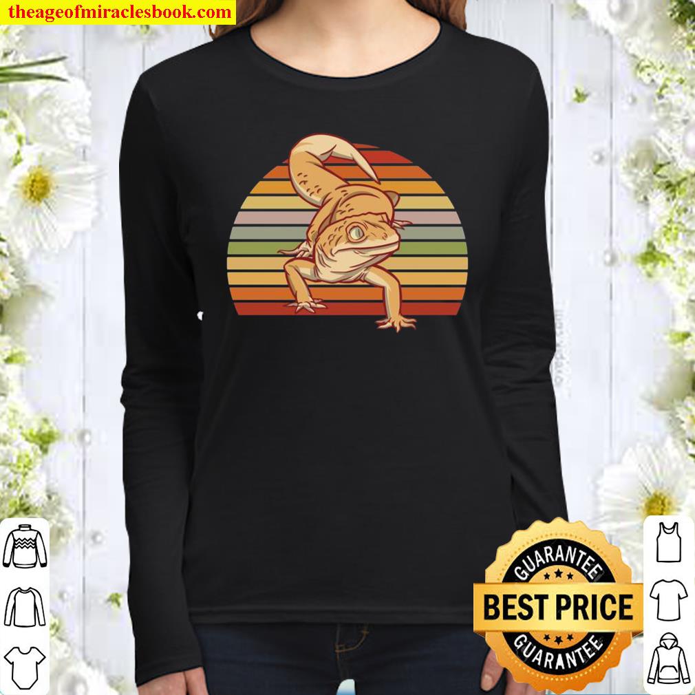 Retro Gecko Lizard Reptiles Salamander Pet Women Long Sleeved