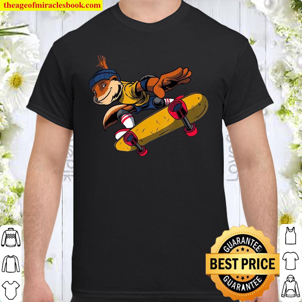 Skateboard Skateboarder Halfpipe Geschenk Skater Fuchs Shirt