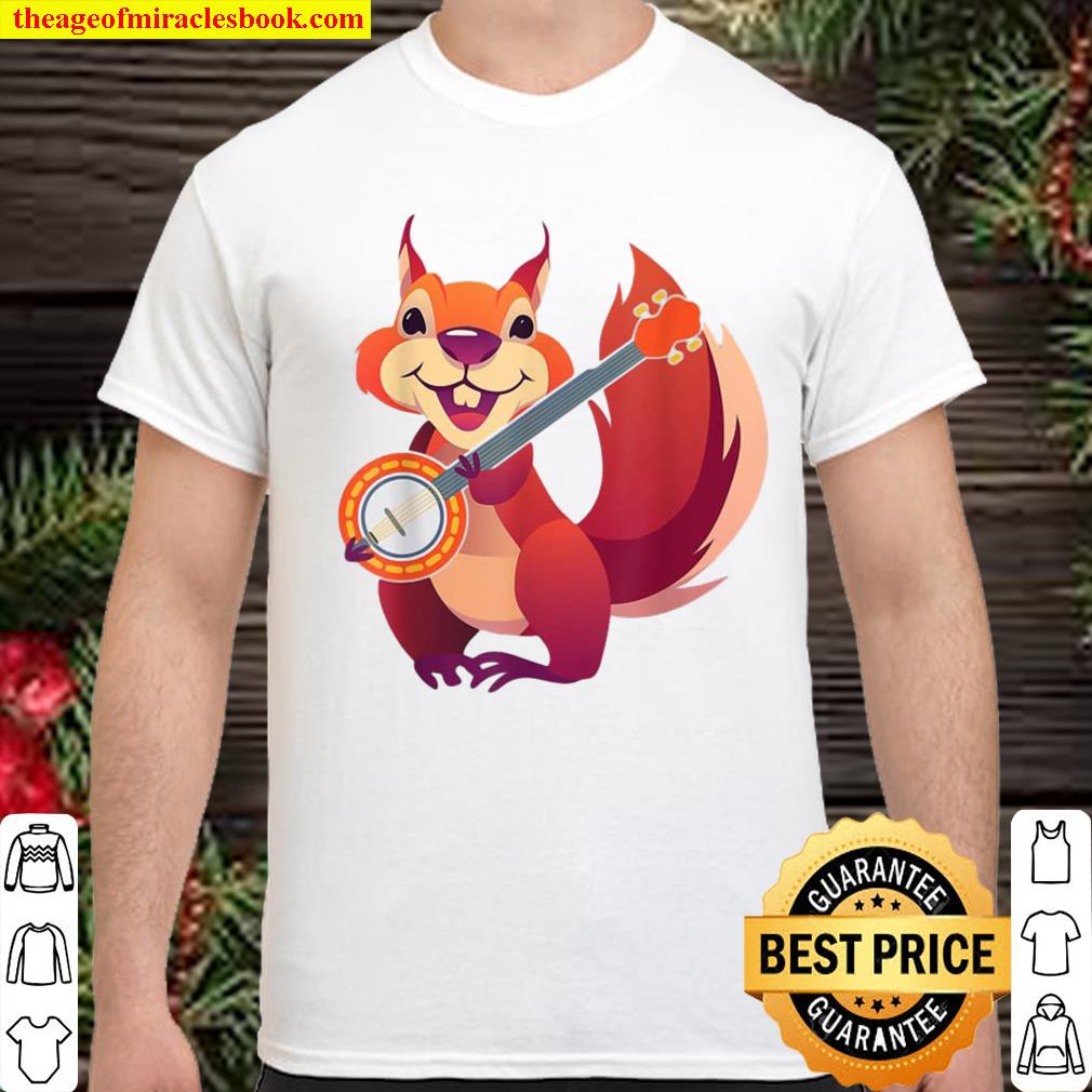 Squirrel Music Banjo Musician Rodent Small Animal Lover T-shirt