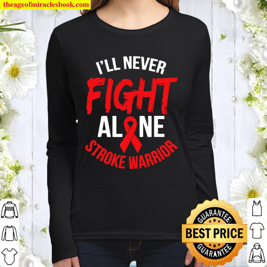 Stroke Awareness Rehab Recovery Family Support Ribbon Women Long Sleeved