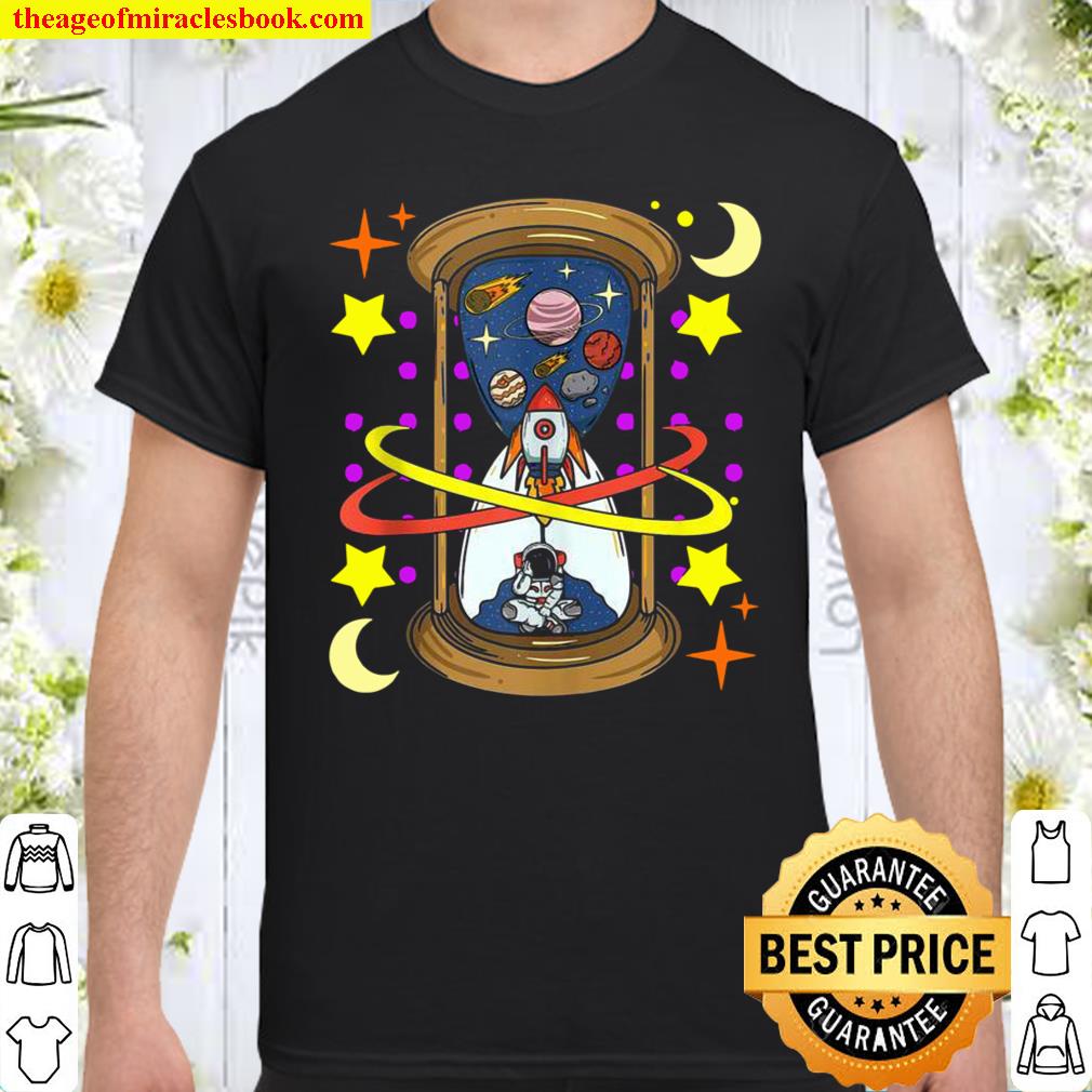 Unique Rocketship Spaceman Galaxy Hourglass Timer in Space Shirt