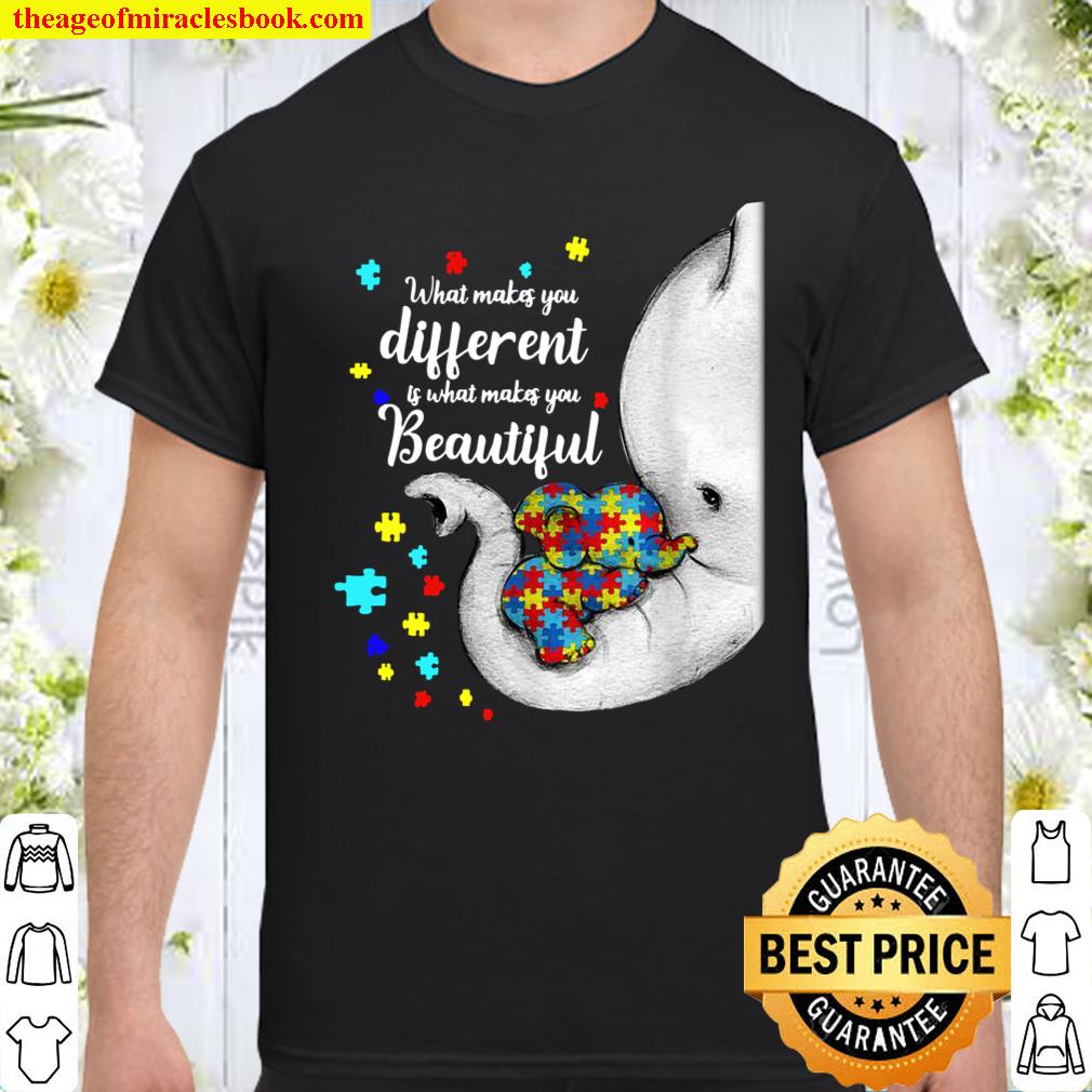 What Makes You Different Elephant Mom Autism Child Awareness Shirt