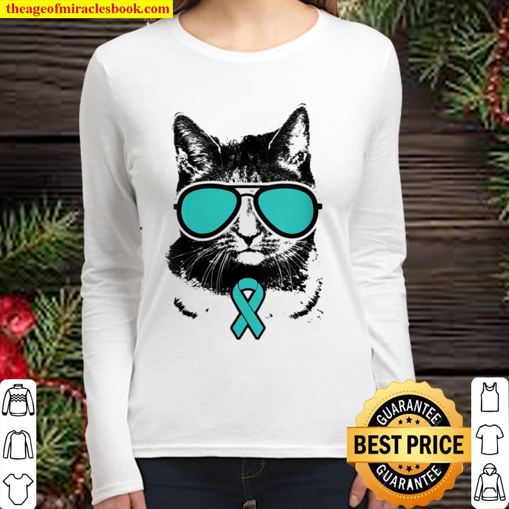 Womens Cat PCOS Awareness Women Long Sleeved