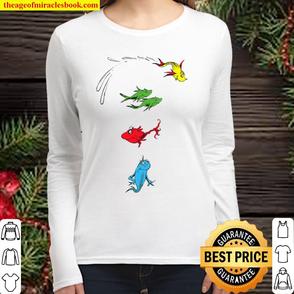 Womens Dr. Seuss One Fish Two Fish Red Fish Blue Fish Women Long Sleeved