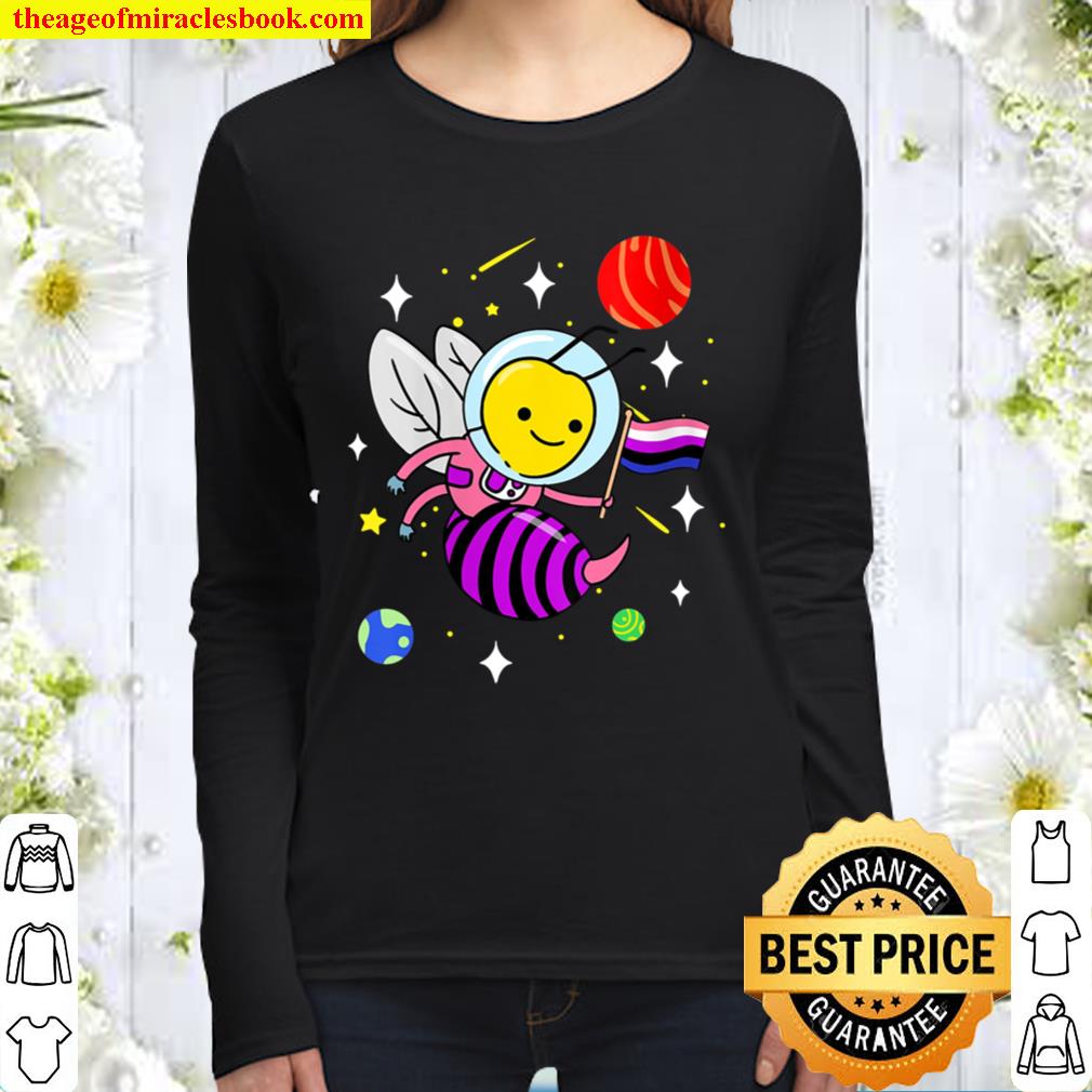 Womens Genderfluid Wasp In Space Genderfluid Women Long Sleeved