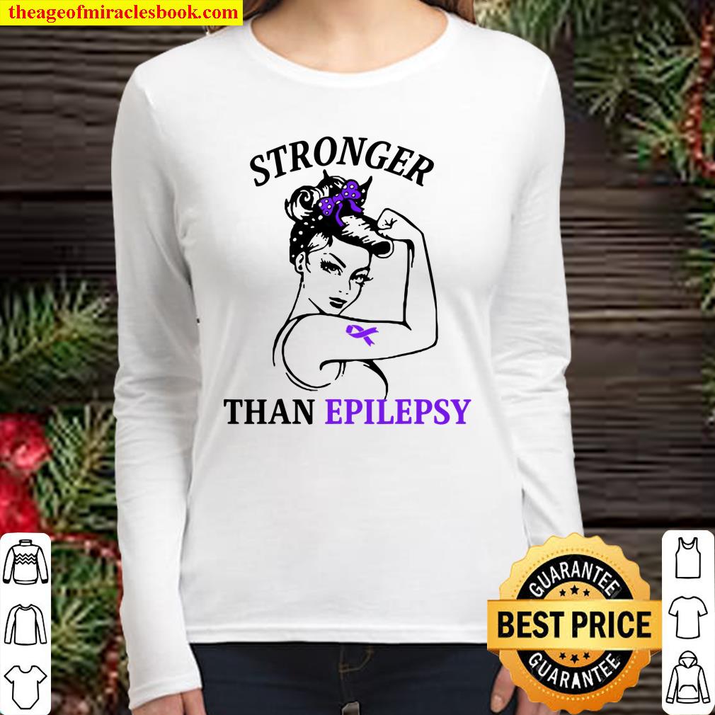 Awareness Ribbon Stronger Than Epilepsy Women Long Sleeved