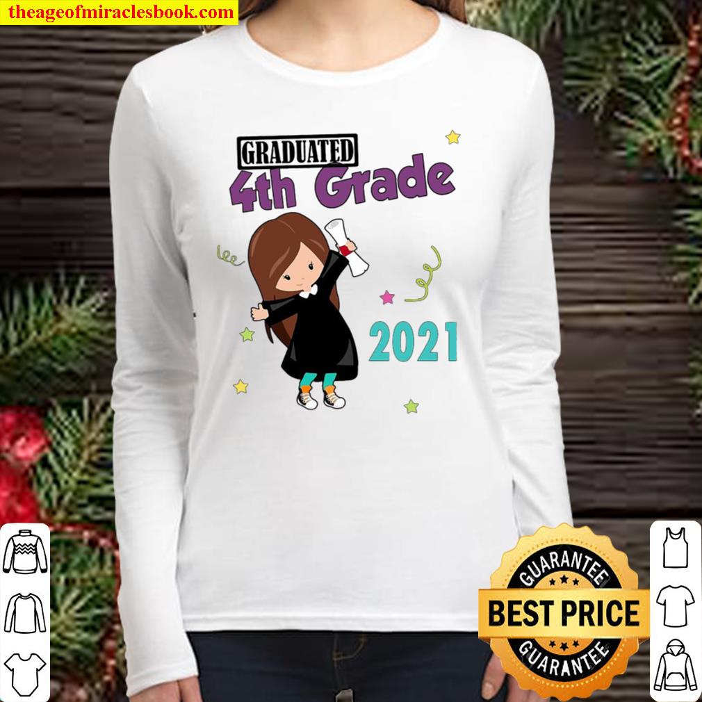 Girly Graduated 4th Grade 2021 Women Long Sleeved