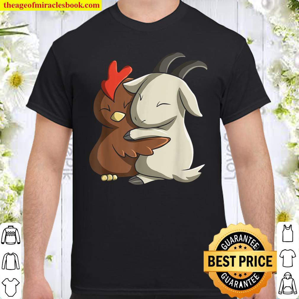 Kawaii Chicken Hugging Goat Shirt, hoodie, tank top, sweater