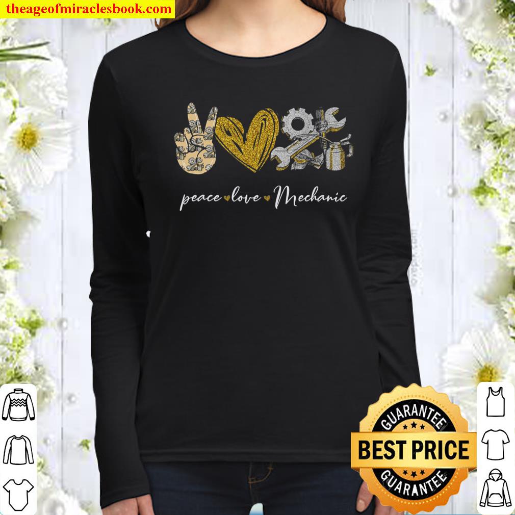 Peace Love Mechanic Women Long Sleeved