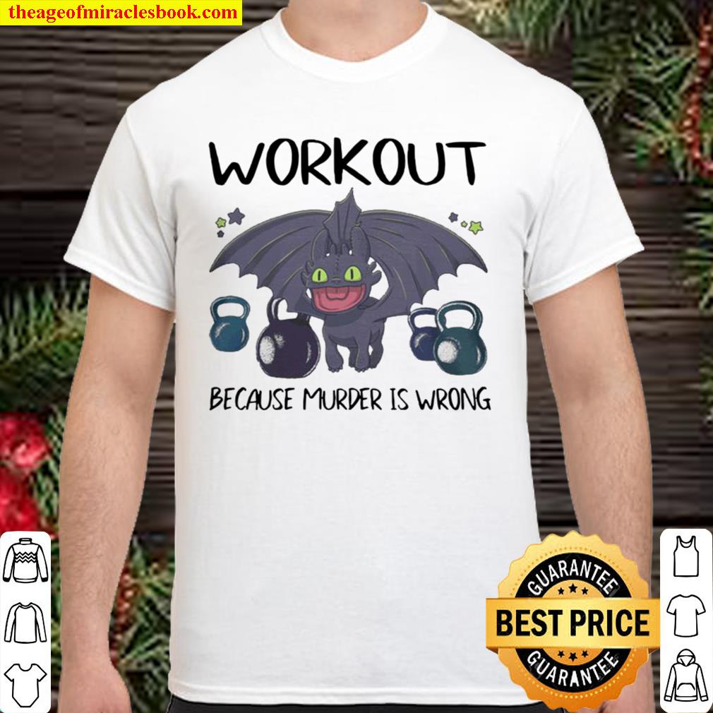 Toothless Dragon Workout Because Murder Is Wrong limited Shirt, Hoodie, Long Sleeved, SweatShirt