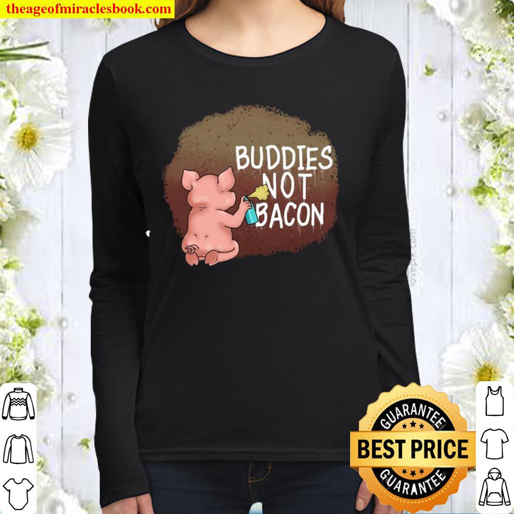 Vegan Vegetarian Animal Rights Pig Women Long Sleeved