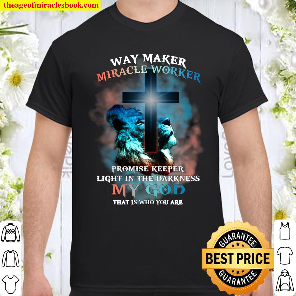 Waymaker Miracle Worker Lion Jesus Christ Religious Picture Shirt, hoodie, tank top, sweater
