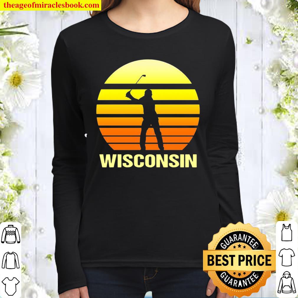 Wisconsin Golfer Golfing Women Long Sleeved