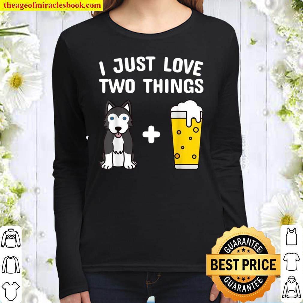 Beer Husky Dog Women Long Sleeved