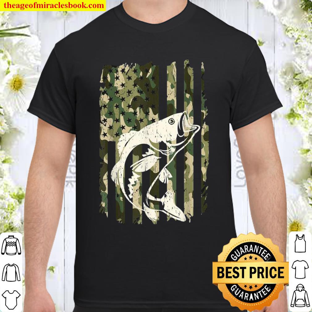 Camouflage American Flag Bass Fishing 2021 Shirt, Hoodie, Long Sleeved, SweatShirt