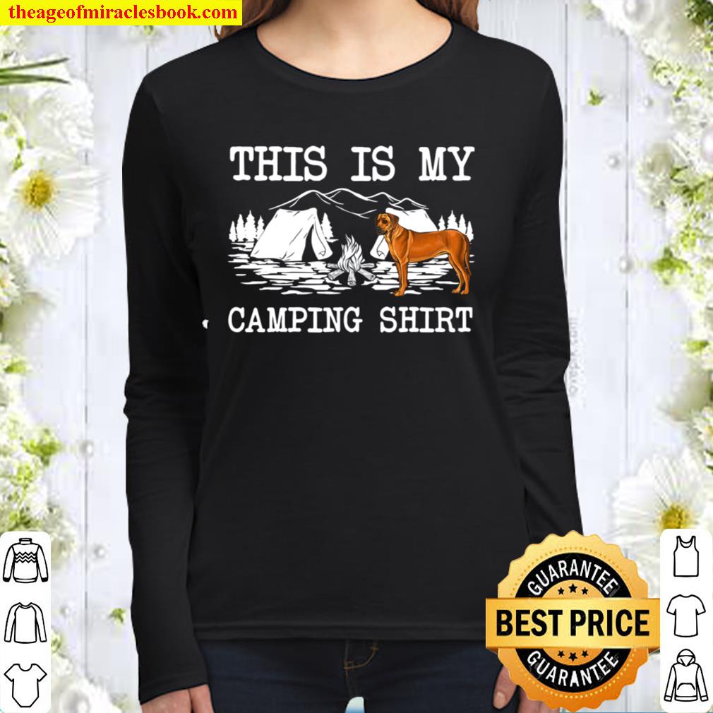 Campfire Rhodesian Ridgeback Dog This Is My Camping Women Long Sleeved