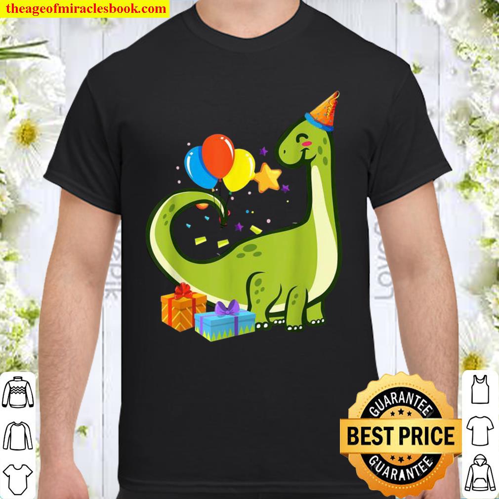 Cute Brontosaurus Dinosaur Birthday Party Celebration limited Shirt, Hoodie, Long Sleeved, SweatShirt