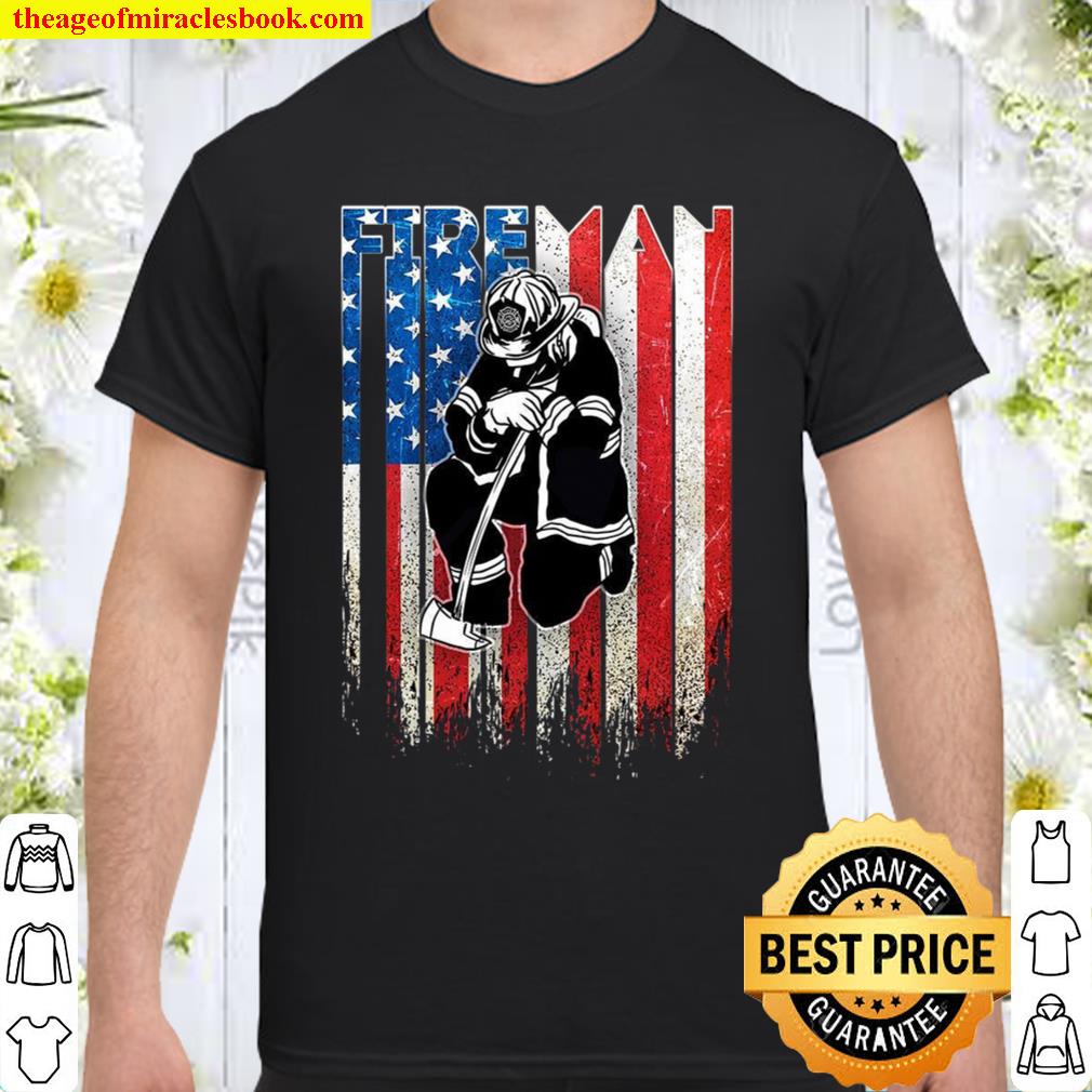 Fireman And American Flag limited Shirt, Hoodie, Long Sleeved, SweatShirt