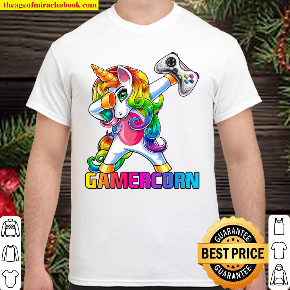 Gamercorn Dabbing Unicorn Video Game Controller Gamer Girl hot Shirt, Hoodie, Long Sleeved, SweatShirt