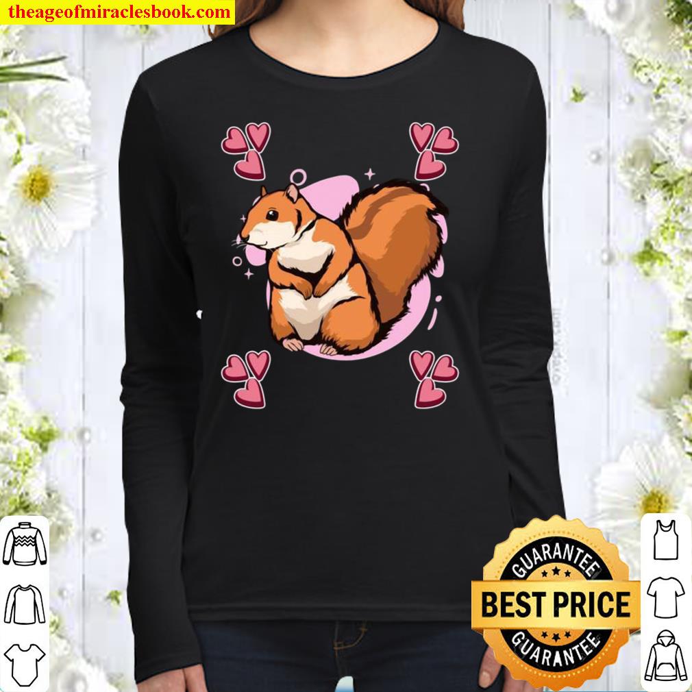 Heart Design Squirrel Women Long Sleeved