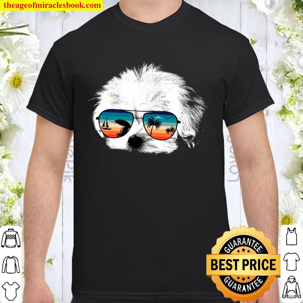 Maltese With Glasses Sunglasses Retro Style hot Shirt, Hoodie, Long Sleeved, SweatShirt