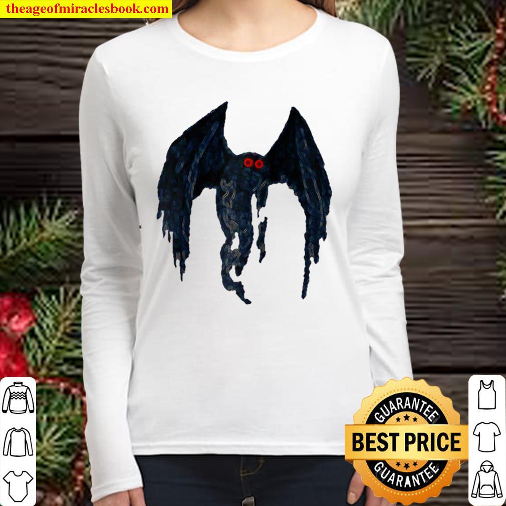 Mothman Point Pleasant Retro Cryptid Vintage Raglan Baseball Women Long Sleeved