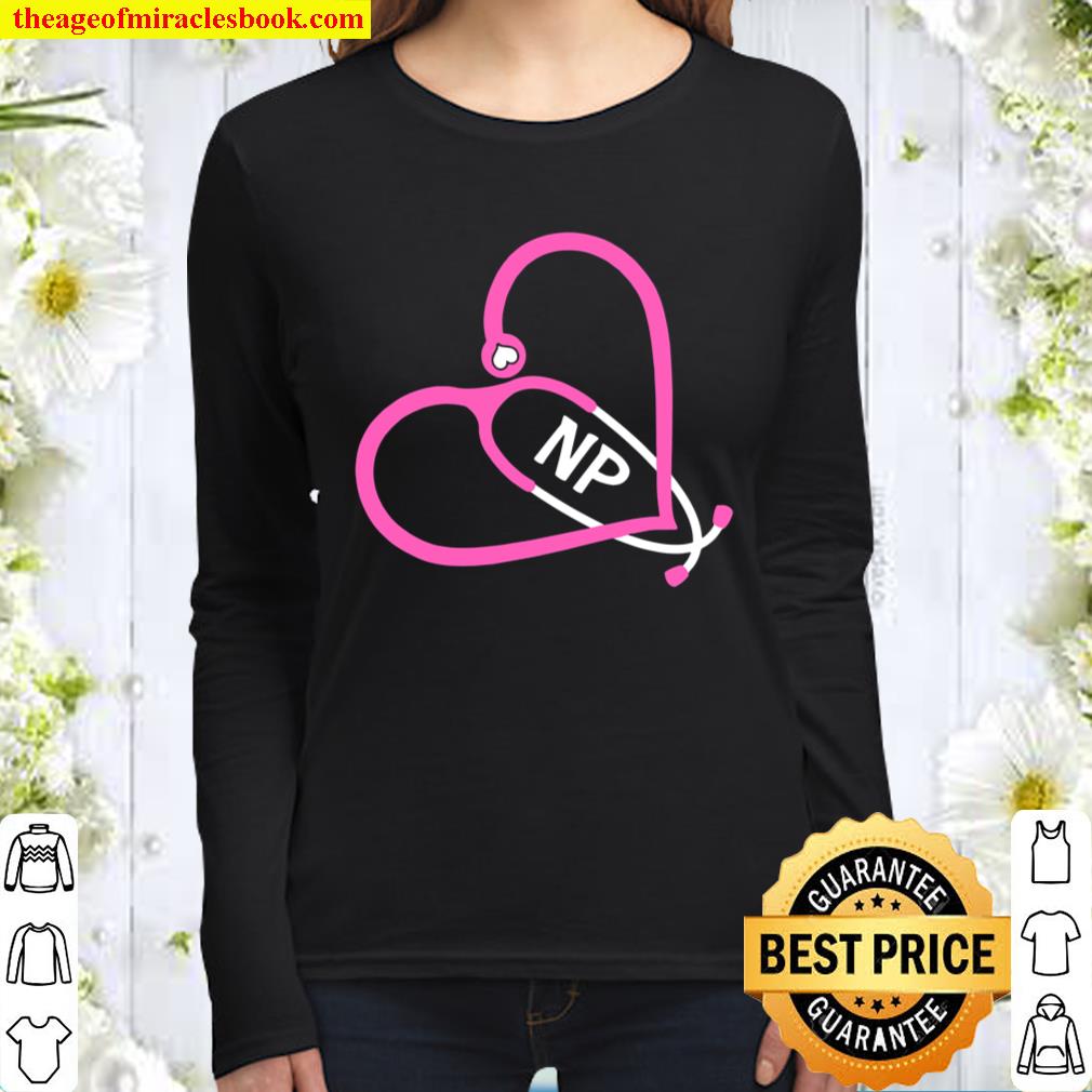 Np Nurse Stethoscope Heart Love Rn Nurse Practitioner Women Long Sleeved