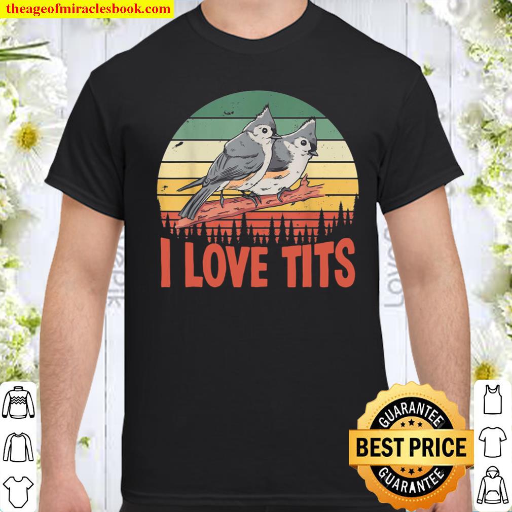 Retro Tufted Titmouse Sunset Bird shirt, hoodie, tank top, sweater