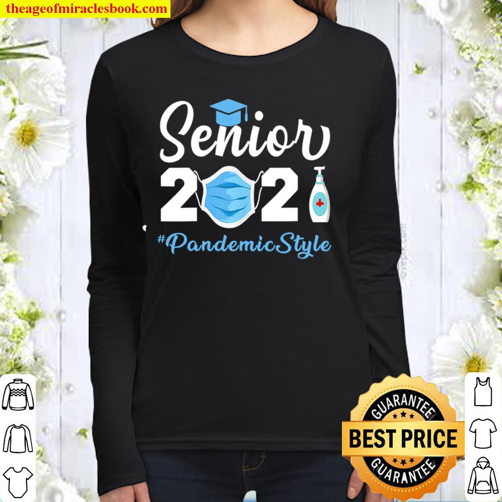 Senior 2021 Pandemic Style Quarantine Social Distancing Women Long Sleeved