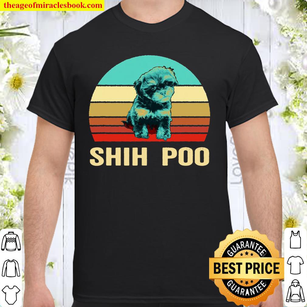 Vintage Retro Style Sunset Shih-Poo 2021 Shirt, Hoodie, Long Sleeved, SweatShirt