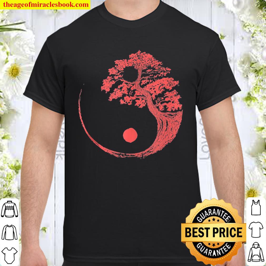 Yin Yang Red Bonsai Tree Japanese Buddhist Zen Gift 2021 Shirt, Hoodie, Long Sleeved, SweatShirt