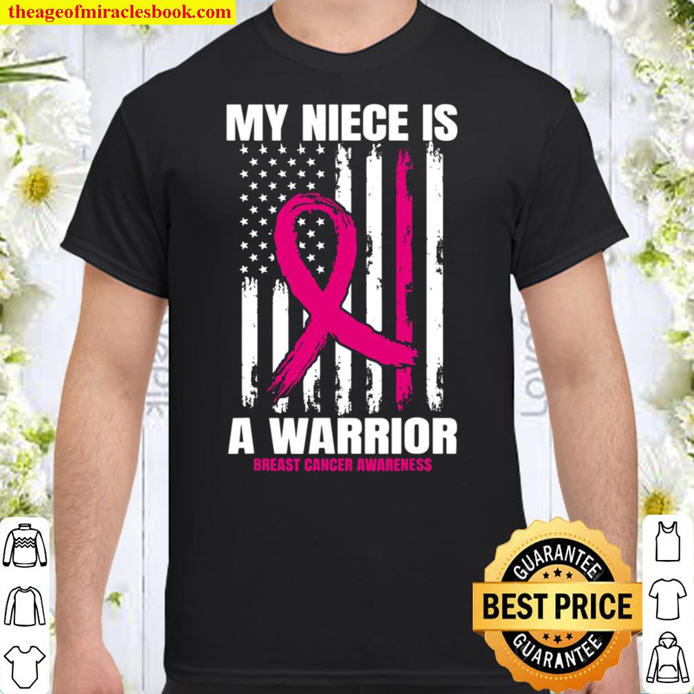 American Flag Pink Breast Cancer Awareness Niece T-Shirt American Flag Pink Breast Cancer Awareness Niece T-Shirt