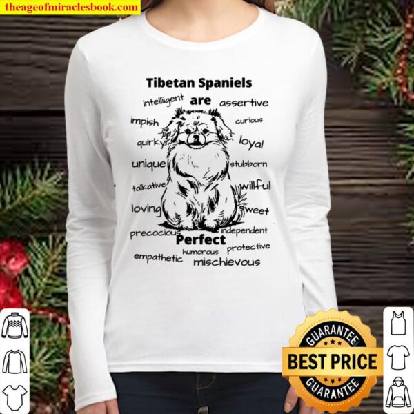Cute Unique Tibetan Spaniel Women Long Sleeved