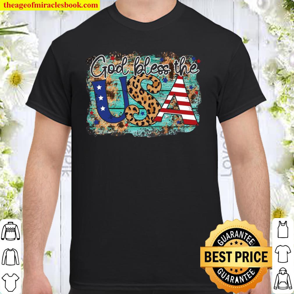 God Bless The Usa Stars Stripes And Leopard Print SHIRT
