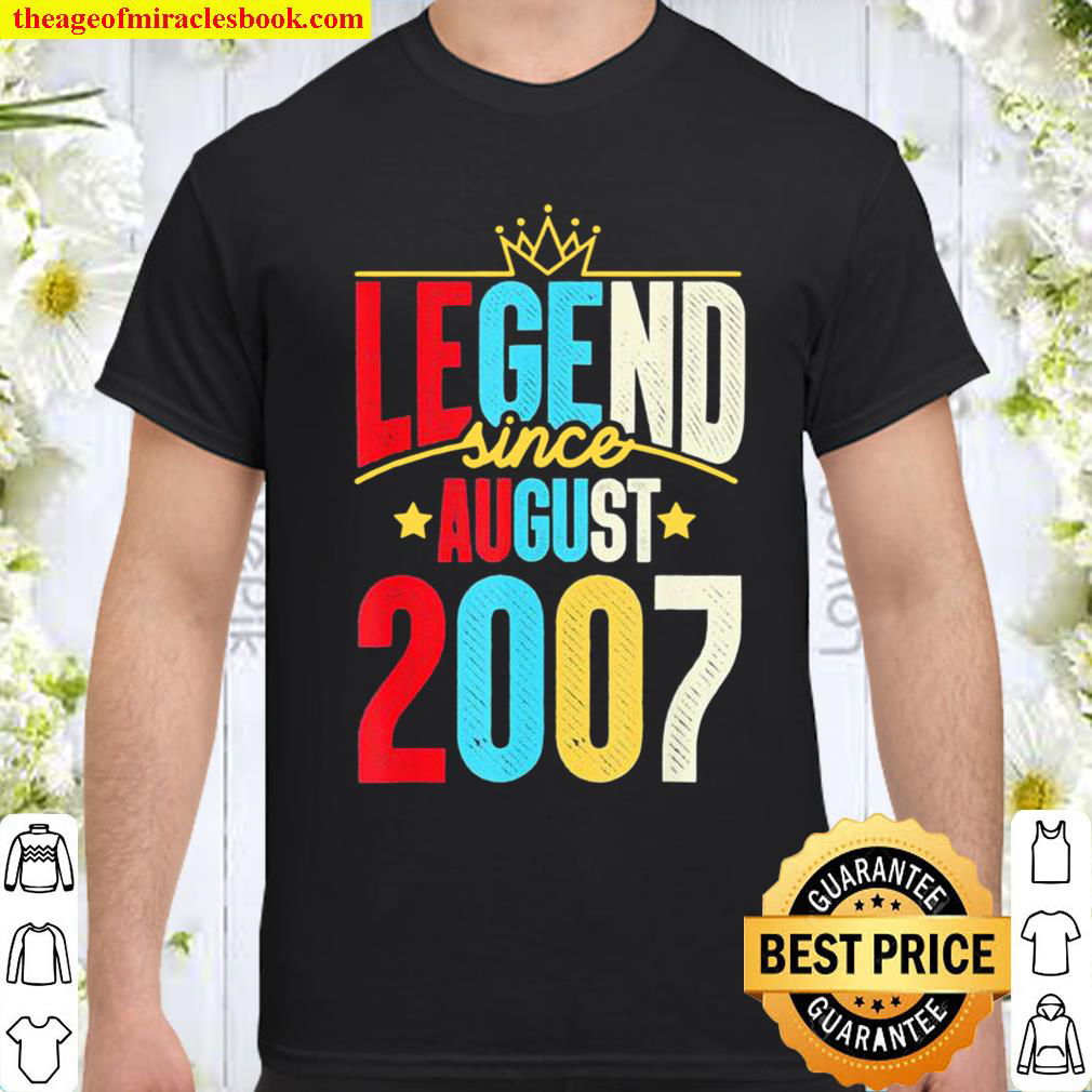 [Best Sellers] – Legend Since August 2007 Birthday 14th Birthday shirt