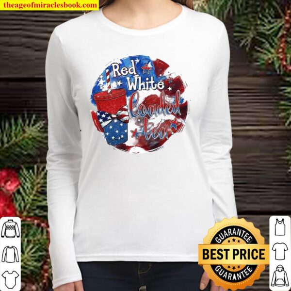 Red White Loaded Tea Women Long Sleeved