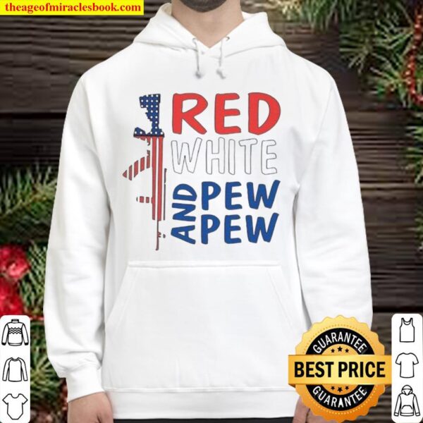 Red White _ Pew Pew Hoodie