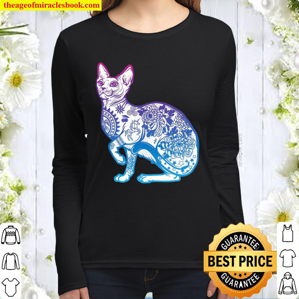 Sphinx Cat Ankh Goth Women Long Sleeved